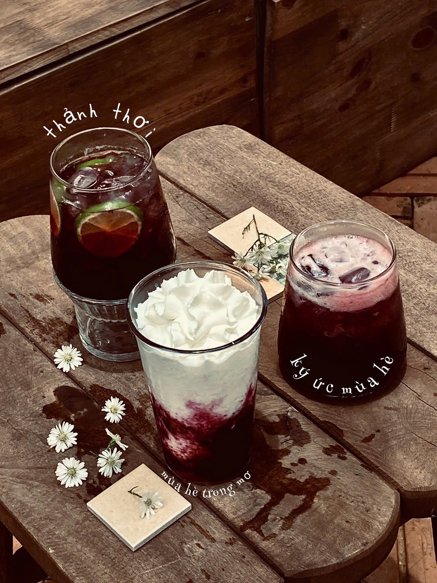 Một số đồ uống tại Vườn ở trong nhà