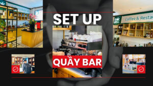 set up quầy bar