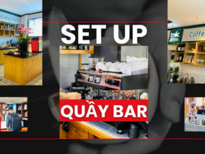 set up quầy bar