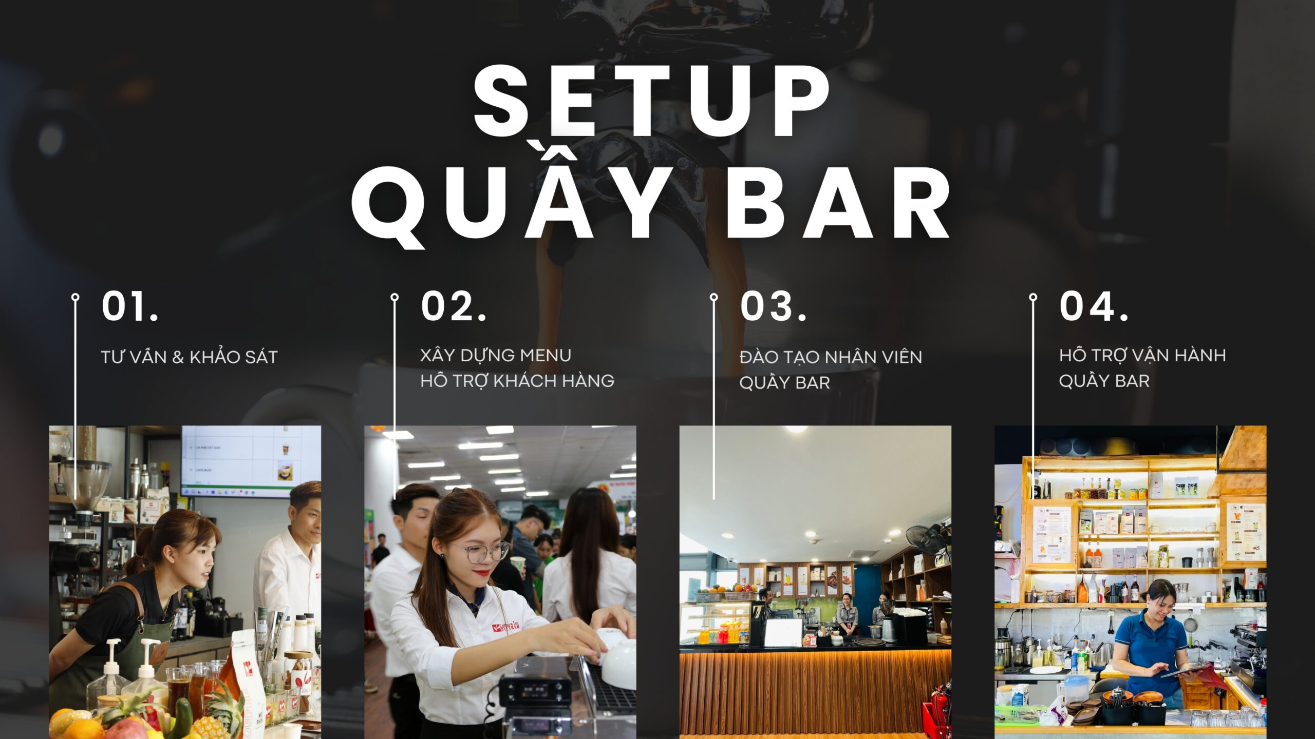 set up quầy bar